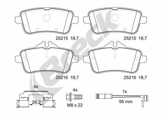 Set placute frana,frana disc 25215 00 554 00 BRECK